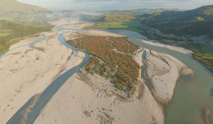 The Vjosa is the last large wild river in Europe (outside Russia). The planned hydropower projects would destroy the unique ecosystem. (c) Gregor Subic